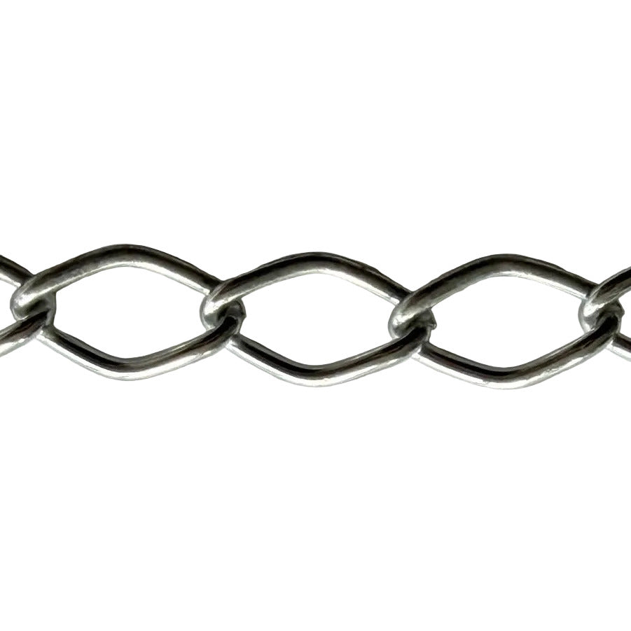 1/2" Rhombus Links Silver Metal Chain