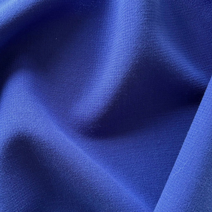 High-End Lapis Plum Selvedged Wool Double-Crepe (Made in Italy)