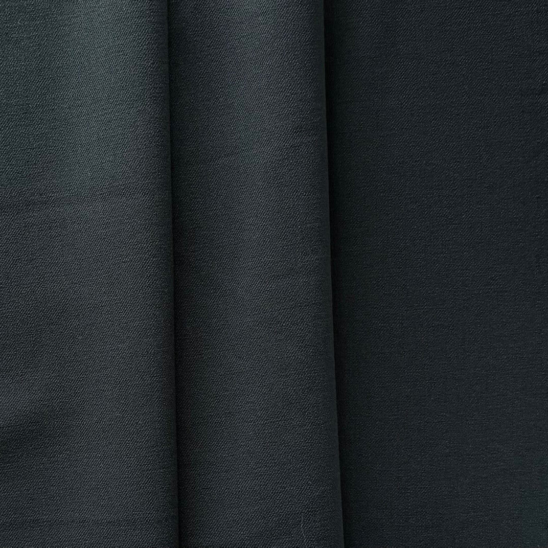 Mid-Weight Midnight Spruce Stretch Wool Twill (Made in Japan)