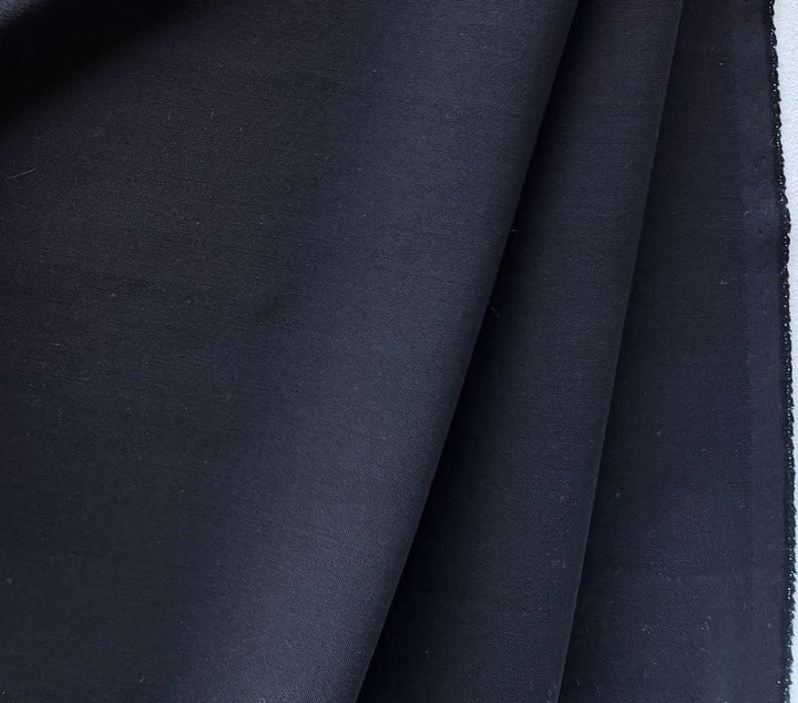 Mid to Heavy-Weight Gorgeous Midnight Navy Wool Twill (Made in Italy)