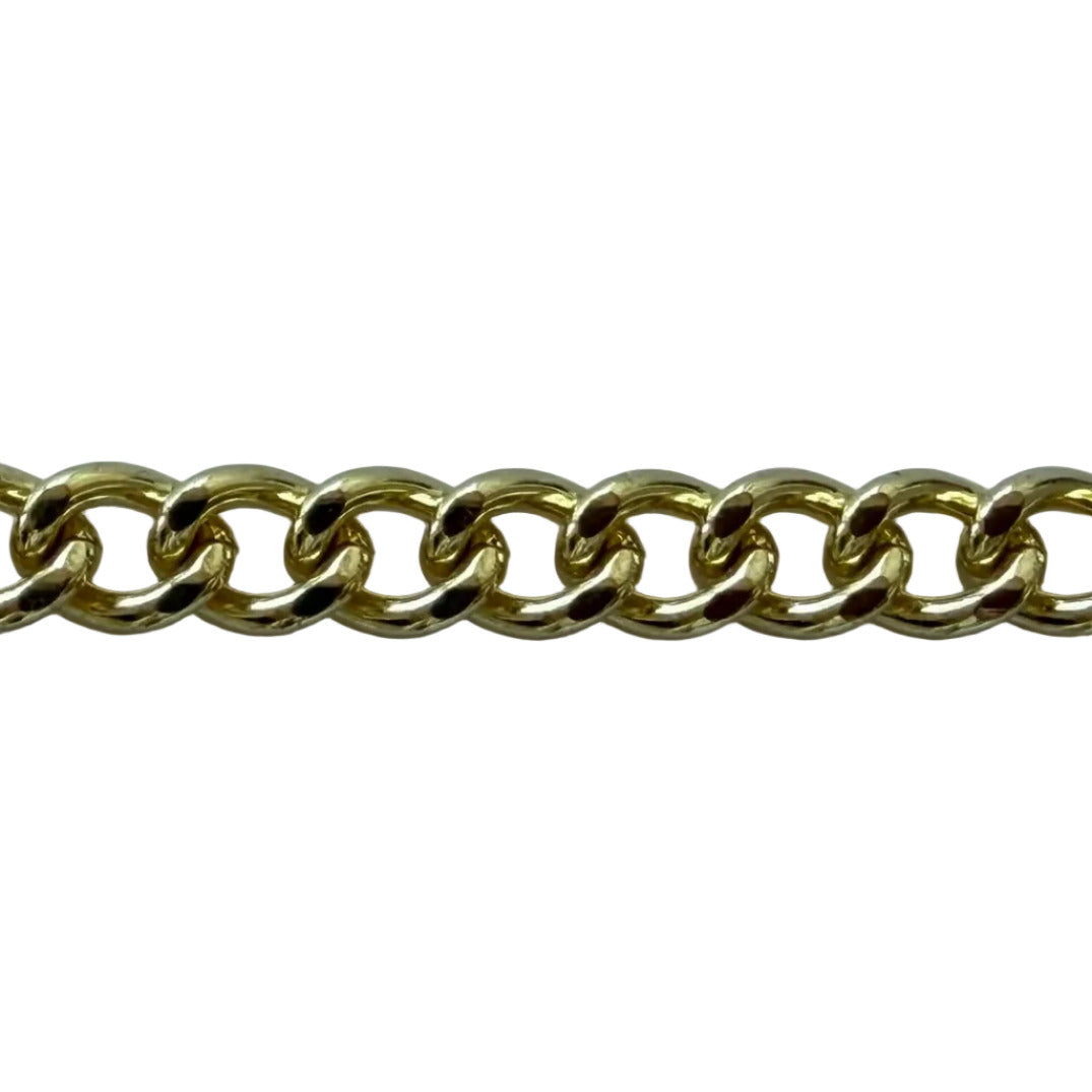 3/8" Shiny Gold Finish Metal Chain