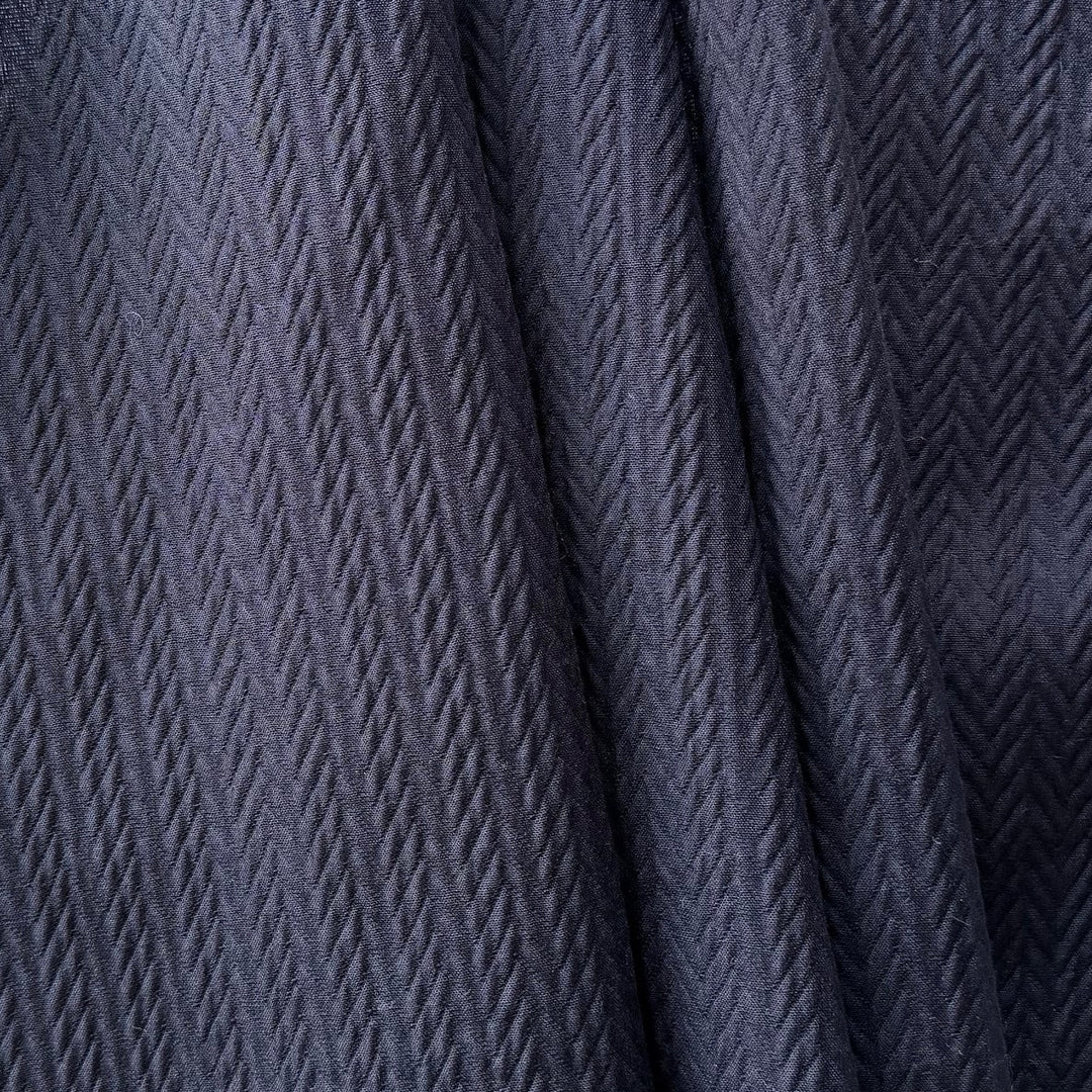 Balenciaga Airy Midnight Navy Wool & Cotton Herringbone (Made in Italy)