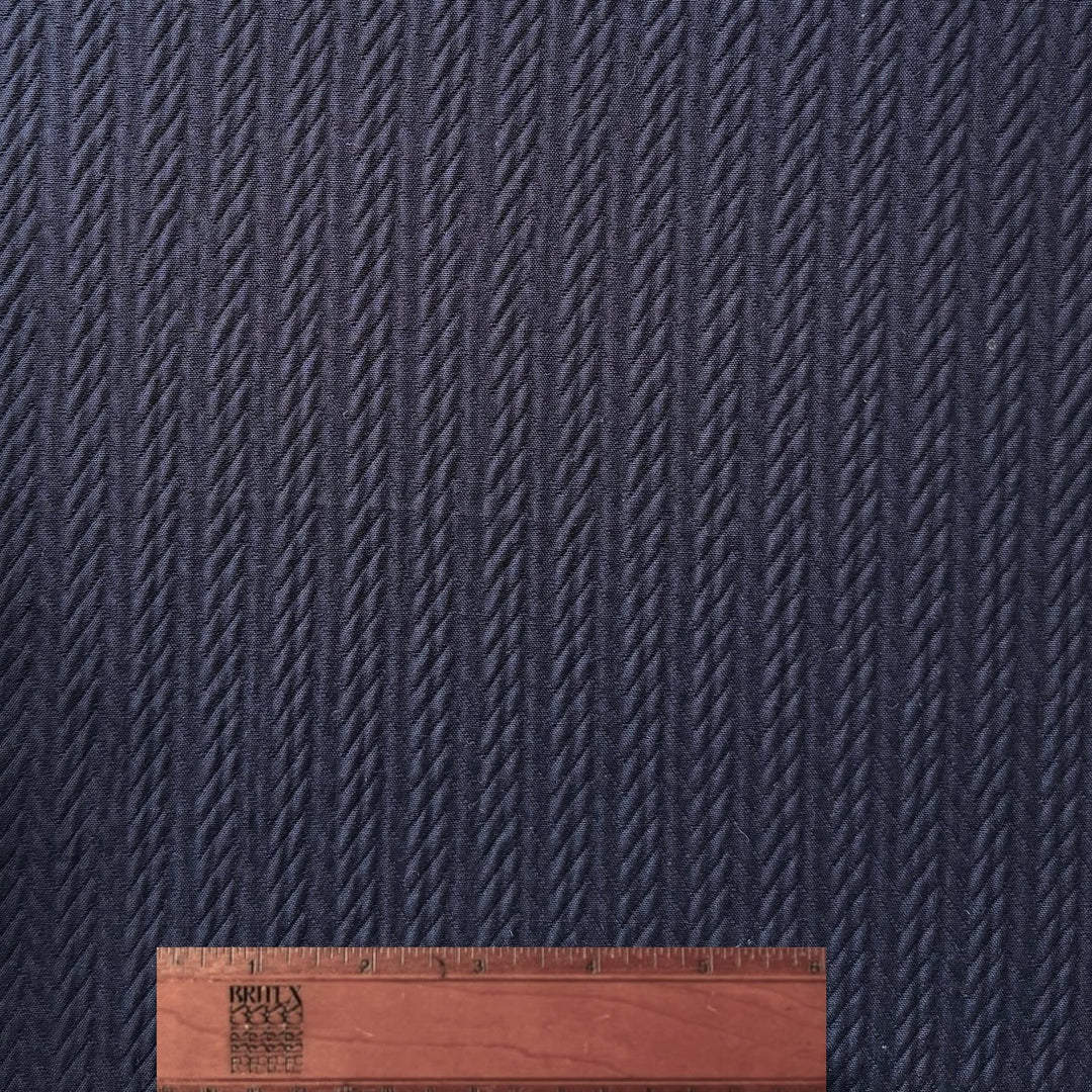 Balenciaga Airy Midnight Navy Wool & Cotton Herringbone (Made in Italy)