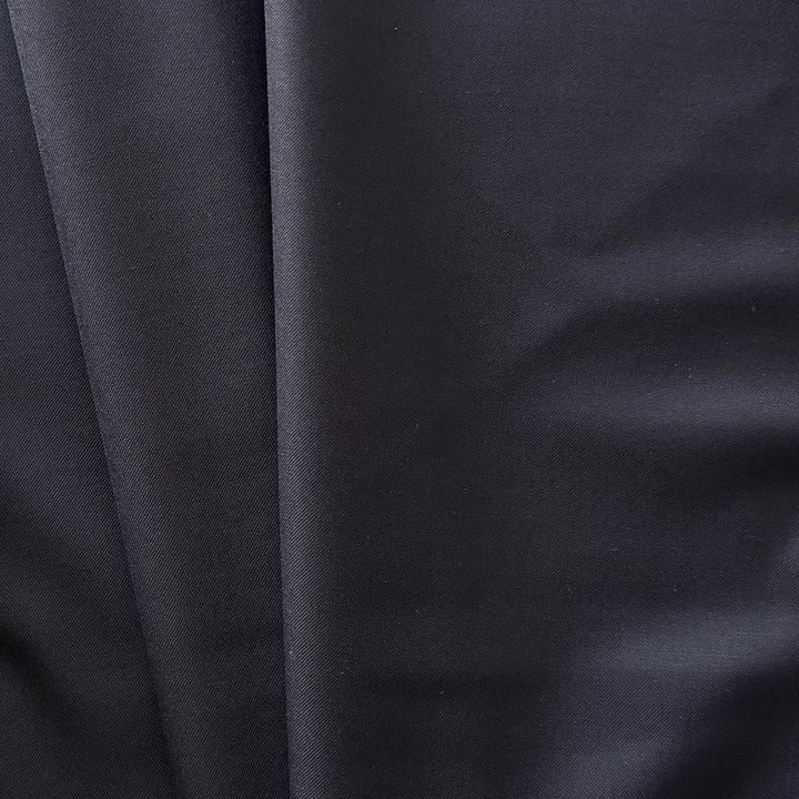 Lighter-Weight Handsome Darkest Midnight Navy Wool Gabardine (Made in Japan)