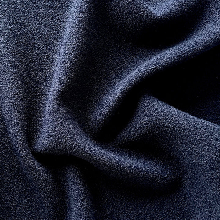 Discrete India Ink Wool Crepe Bouclé