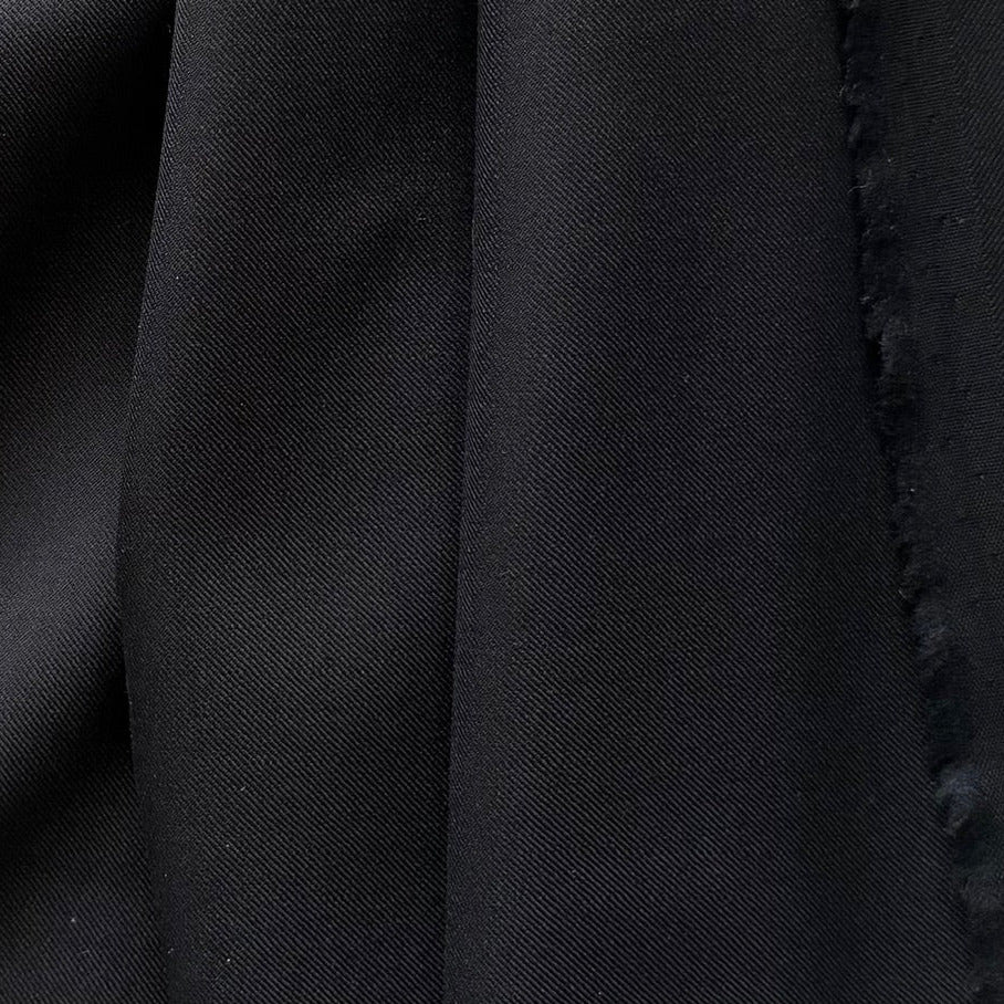 Lighter-Weight Midnight Navy Storm Fine Wool Twill (Made in Japan)