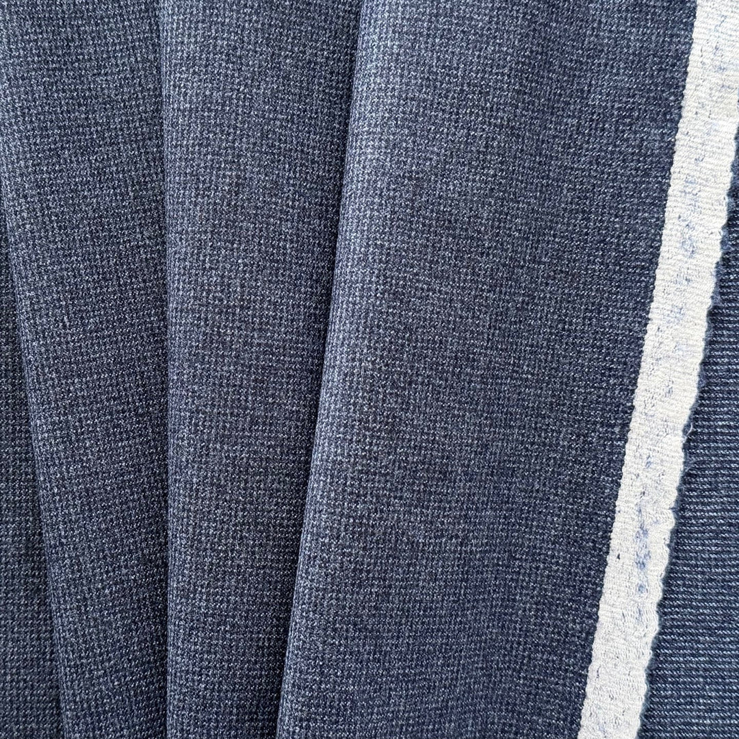 Lighter-Weight Denim & Slate Micro-Check Wool Flannel (Made in Italy)