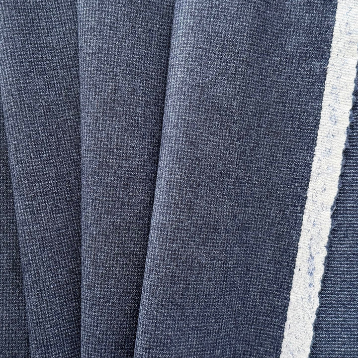 Lighter-Weight Denim & Slate Micro-Check Wool Flannel (Made in Italy)