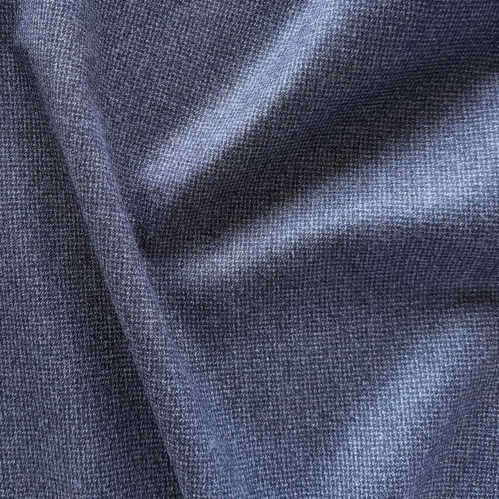Lighter-Weight Denim & Slate Micro-Check Wool Flannel (Made in Italy)