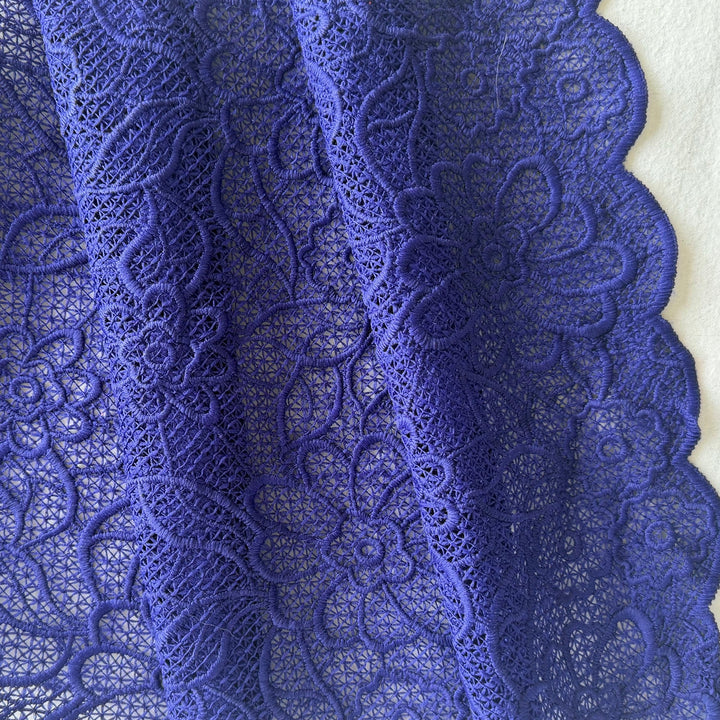 Tahari Iris Embroidered Scalloped Lace Fabric (Made in Korea)