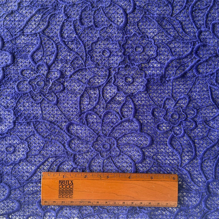 Tahari Iris Embroidered Scalloped Lace Fabric (Made in Korea)