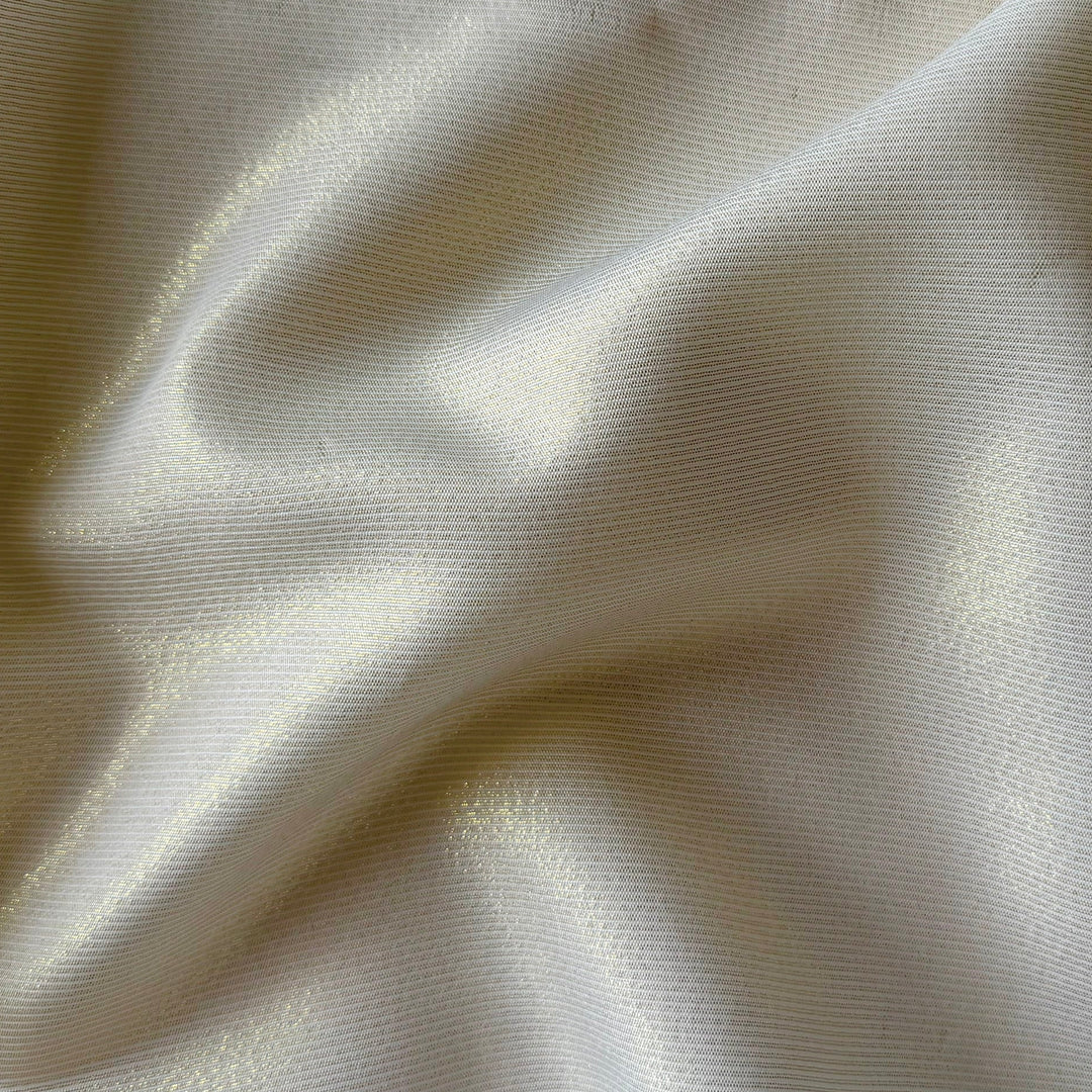 Striped Metallic Golden Creme Polyester Blend