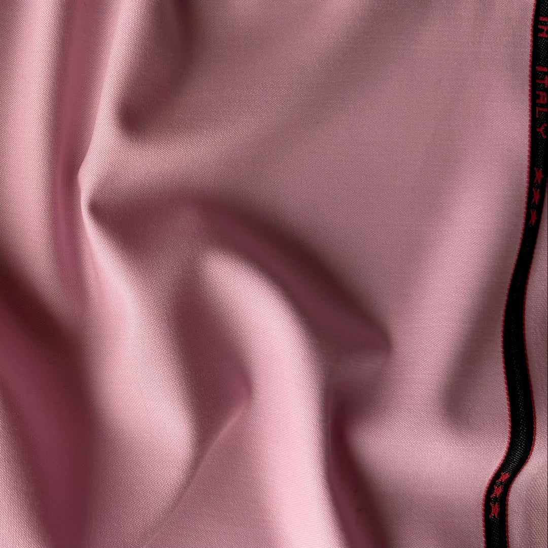Mid-Weight Peppermint Patty Pink Stretch Wool Suiting (Made in Italy)
