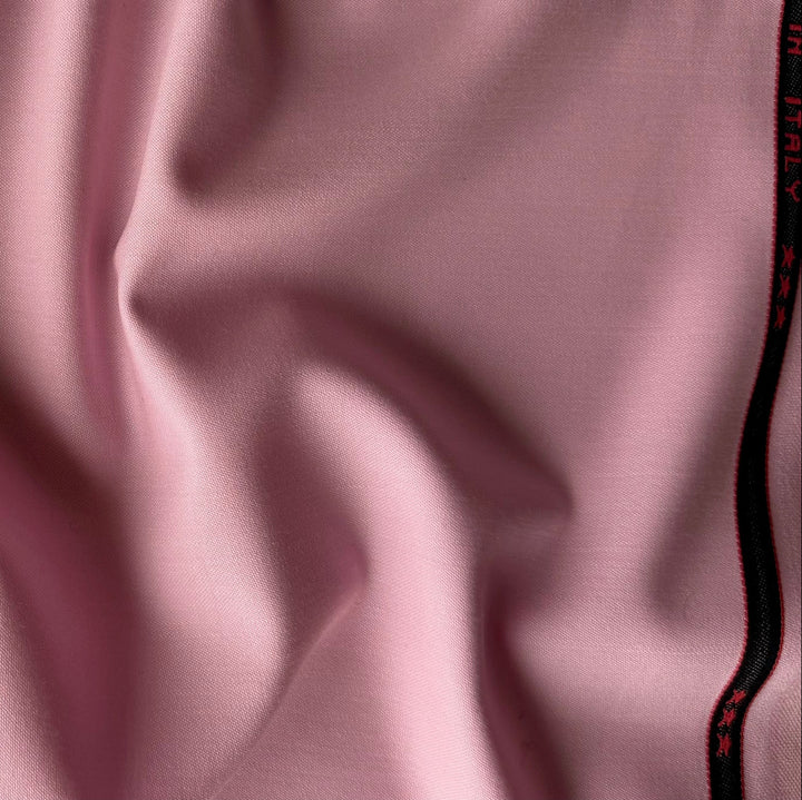 Mid-Weight Peppermint Patty Pink Stretch Wool Suiting (Made in Italy)