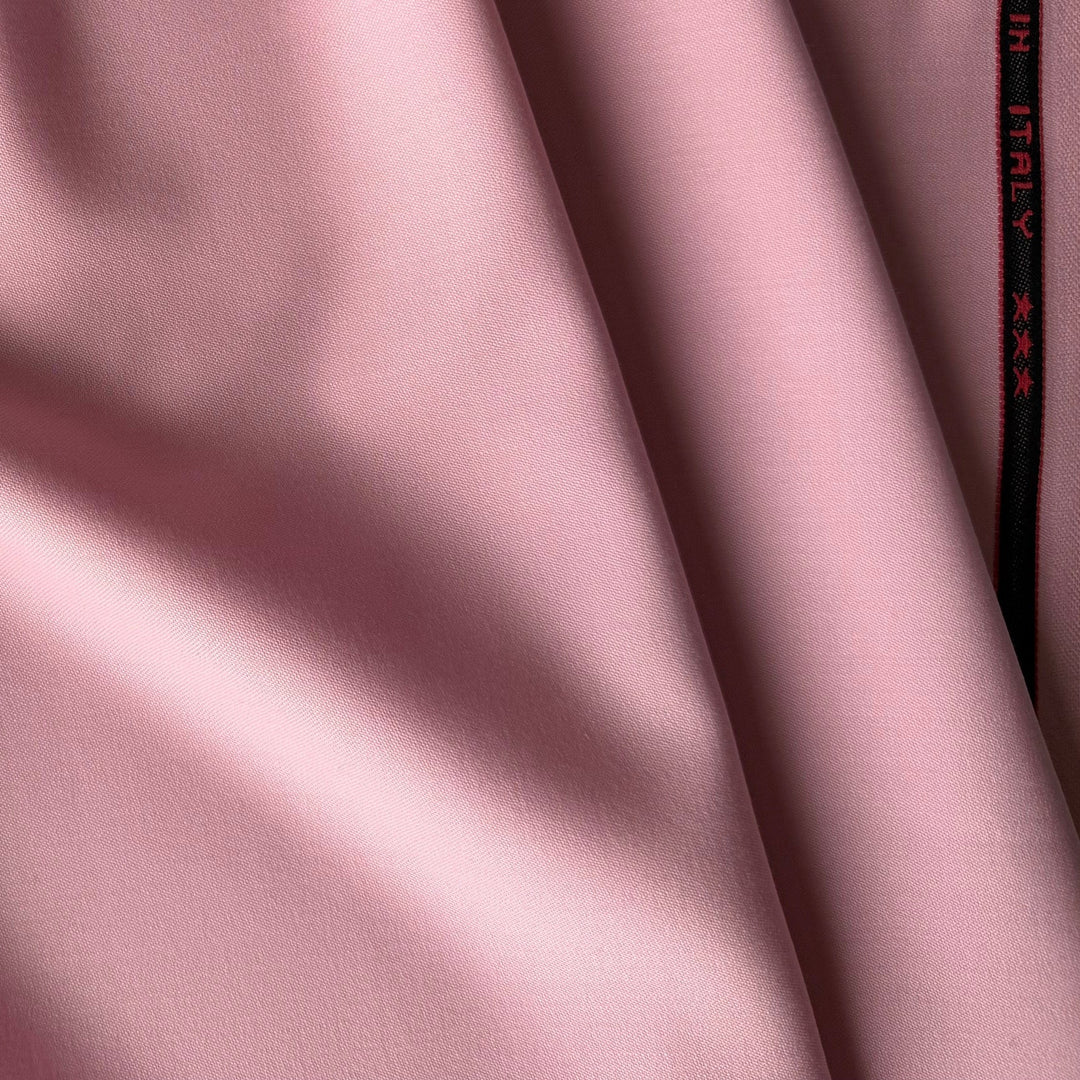 Mid-Weight Peppermint Patty Pink Stretch Wool Suiting (Made in Italy)