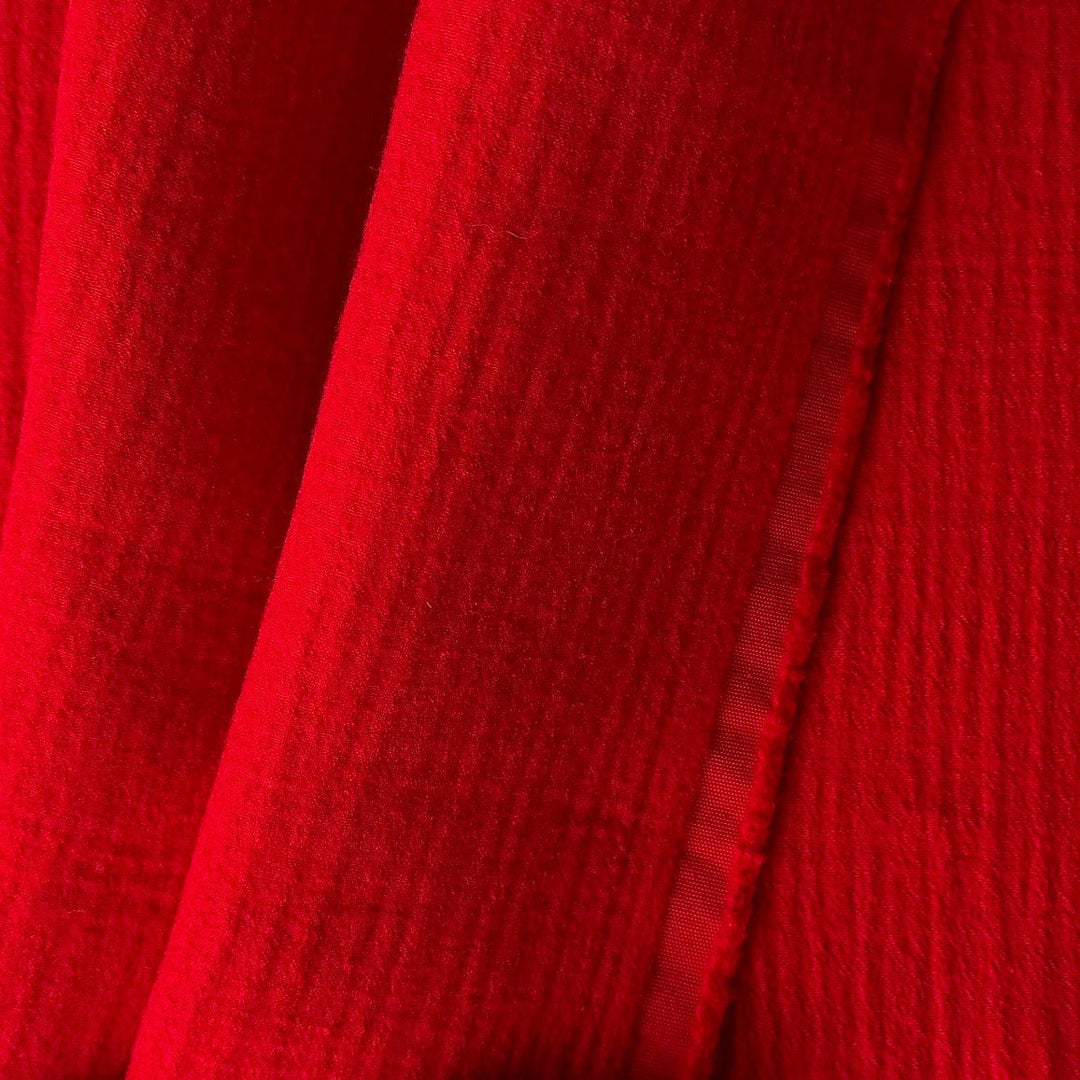 Heavy to Mid-Weight Designer Maraschino Red Textured Double-Faced Wool