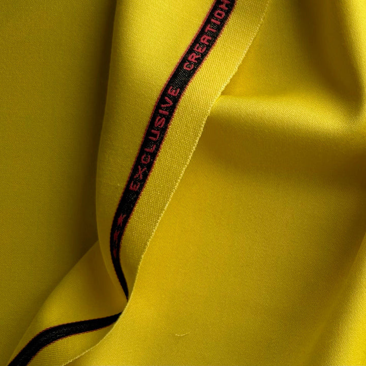 Mid-Weight Glorious Citrine Selvedged Stretch Wool Suiting (Made in Italy)
