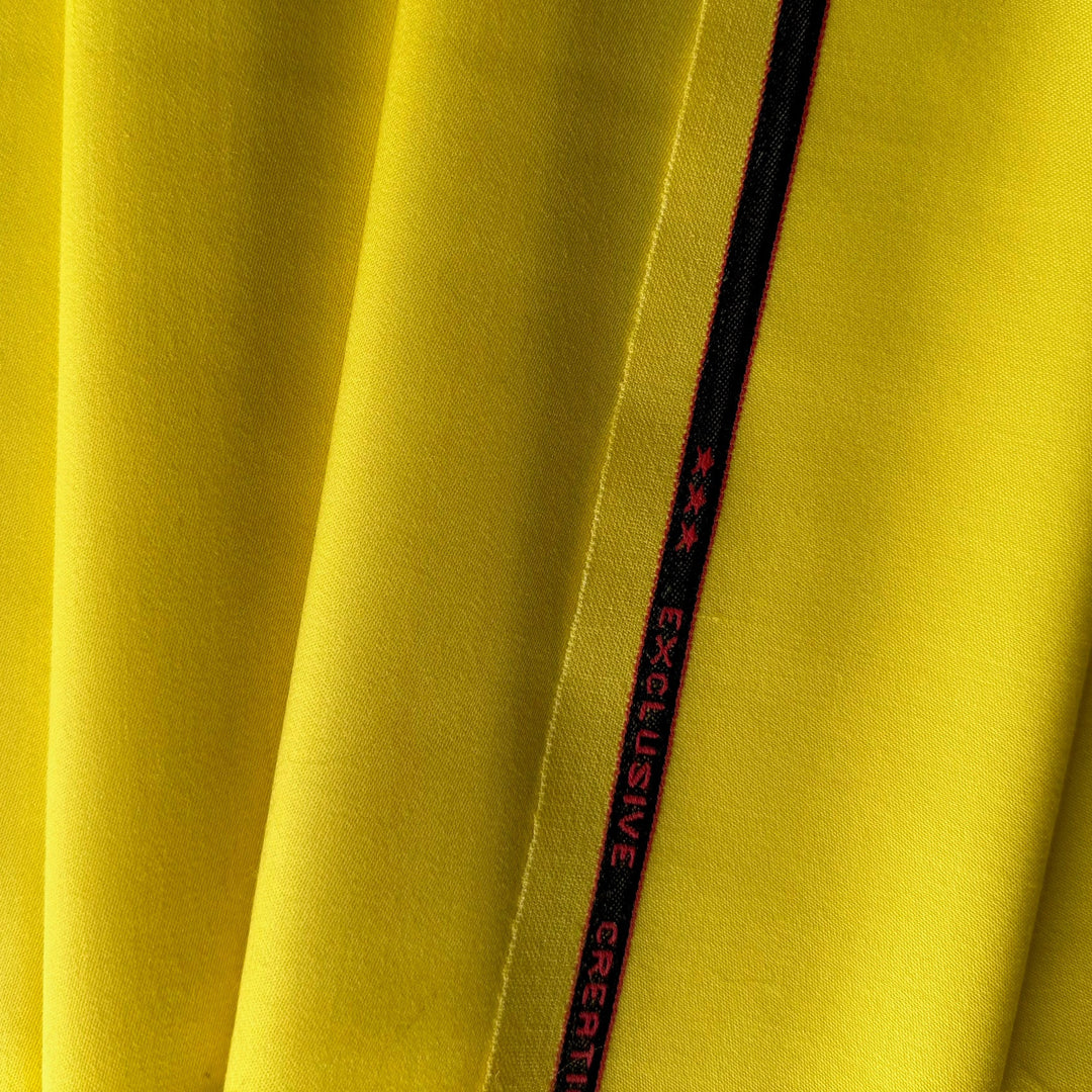 Mid-Weight Glorious Citrine Selvedged Stretch Wool Suiting (Made in Italy)
