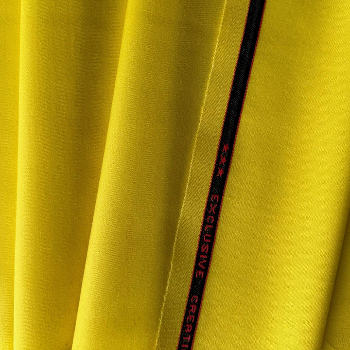 Mid-Weight Glorious Citrine Selvedged Stretch Wool Suiting (Made in Italy)