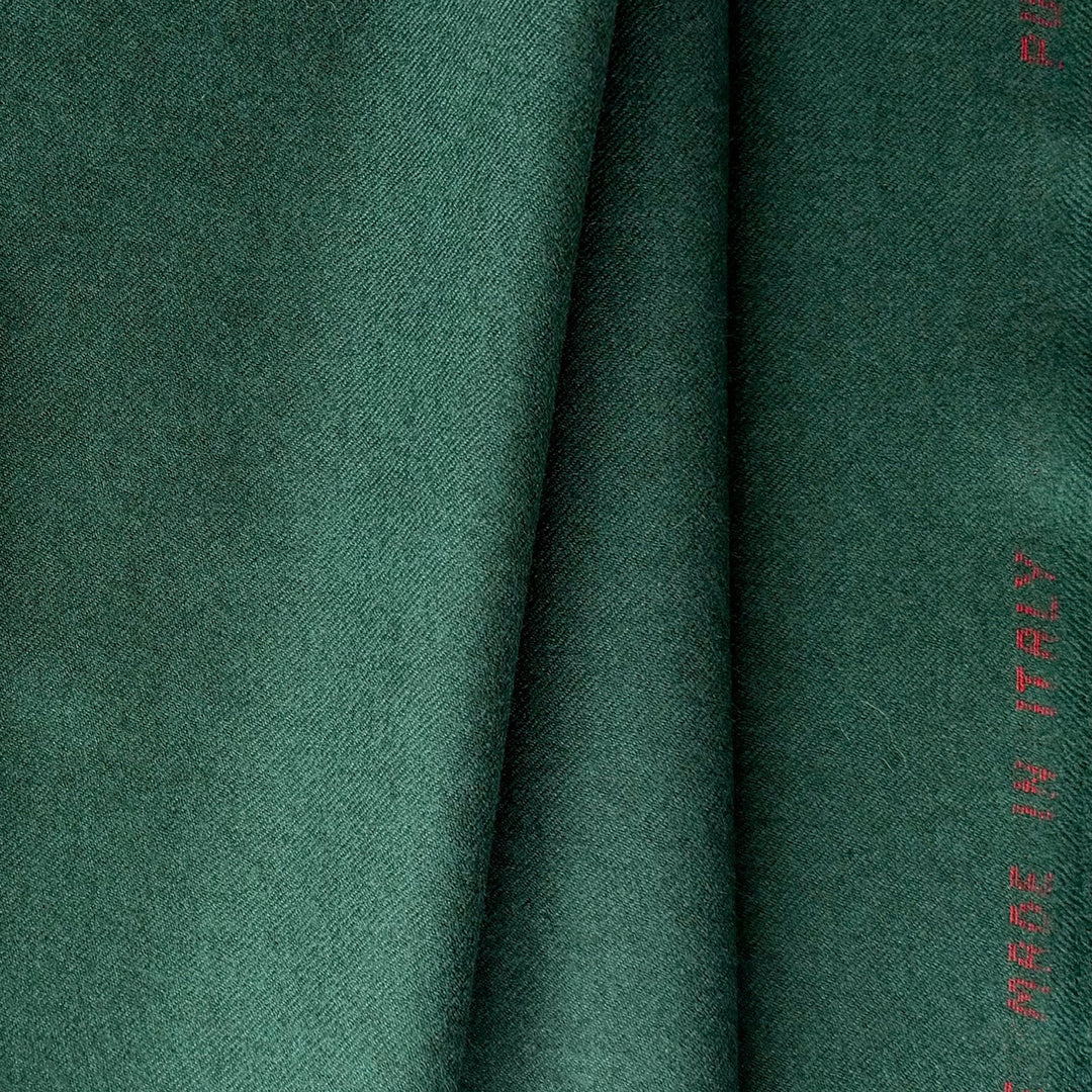 Mid-Weight Teal Green Dusk Selvedged Wool Flannel (Made in Italy)