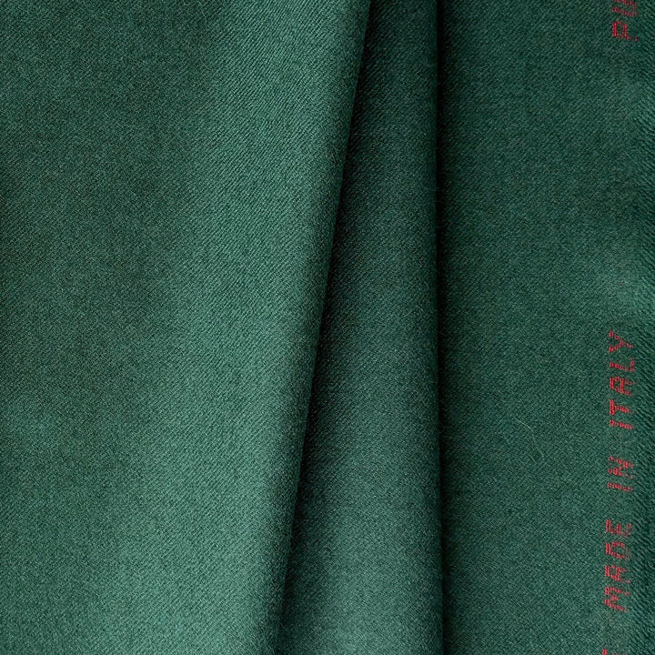 Mid-Weight Teal Green Dusk Selvedged Wool Flannel (Made in Italy)