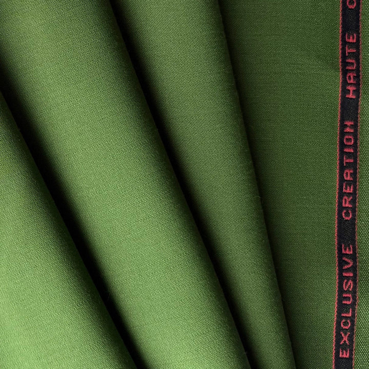 Mid-Weight Fresh Leaf Green Selvedged Stretch Wool Suiting (Made in Italy)
