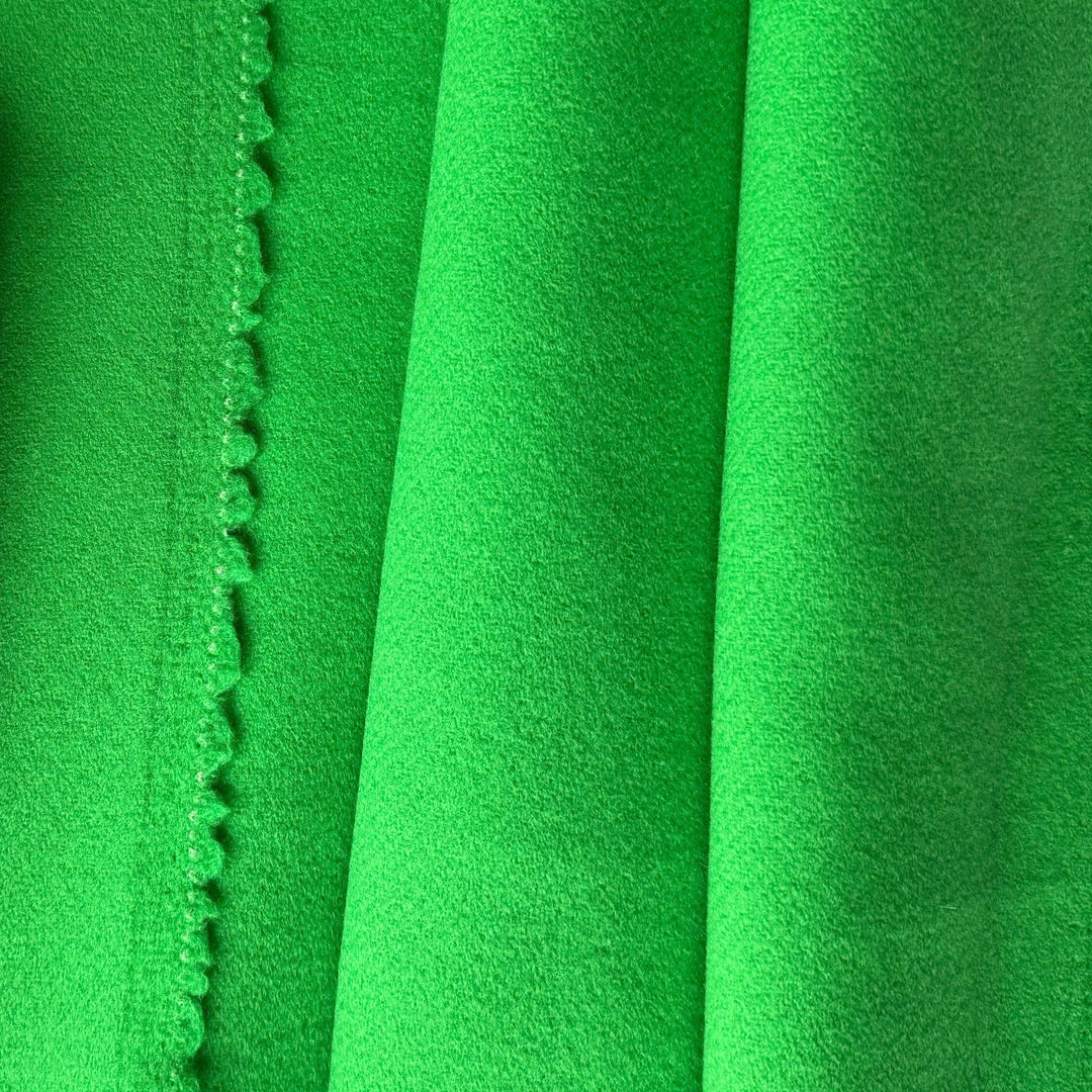 Etro Mid to Heavy-Weight Electric Emerald Double-Faced Wool Coating (Made in Italy)