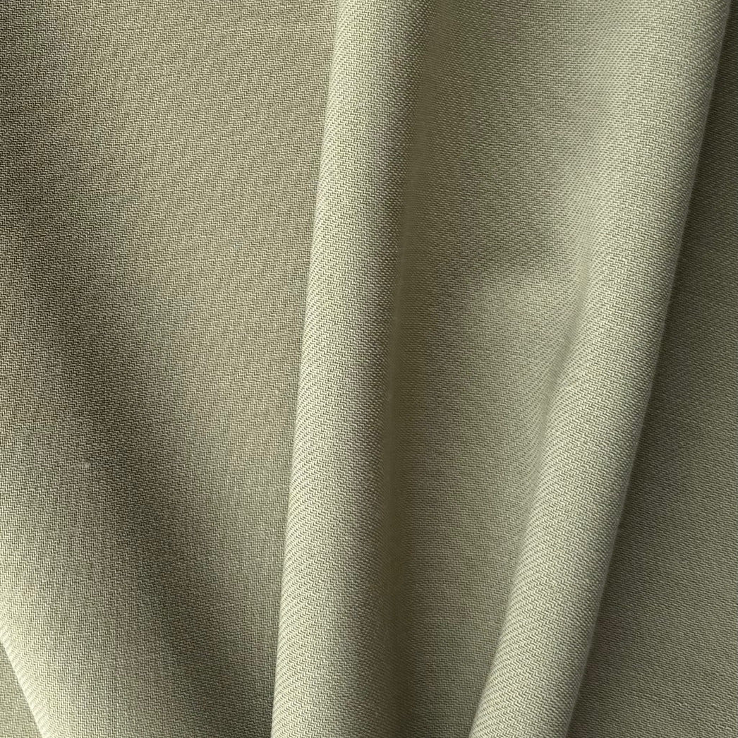 Lighter-Weight Pale Sage Mist Wool Twill (Made in Italy)