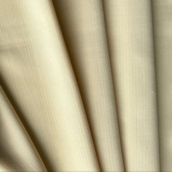 Drapey Pale Banana Cream Micro-Herringbone Wool & Viscose