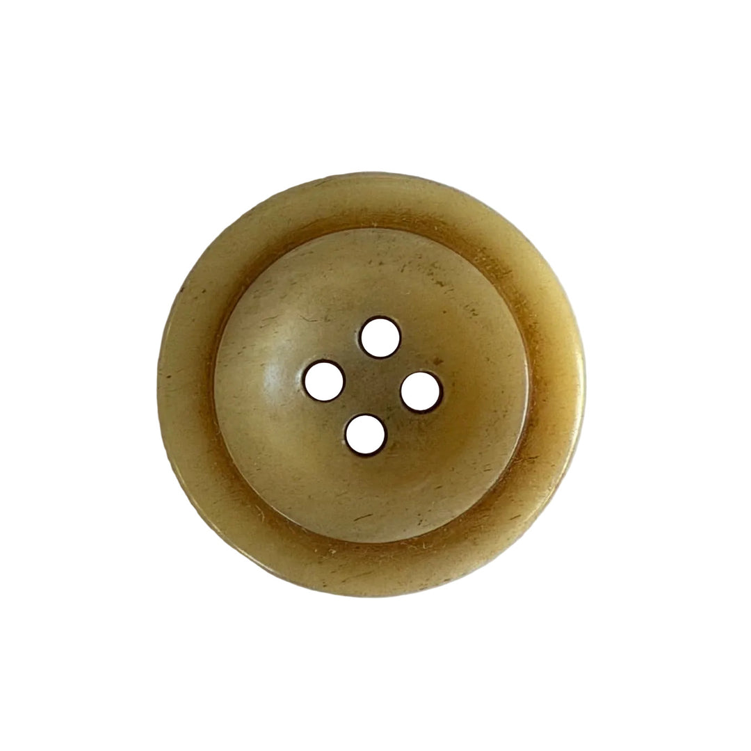 1" Golden Ivory Stacked 4-Hole Bone Button (Made in Spain)