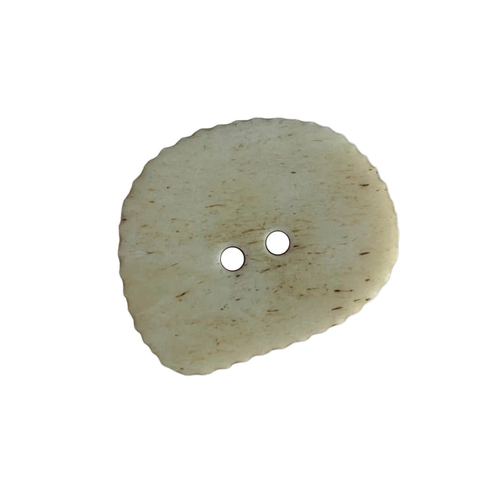 1 1/4" Rough Oblong Thick 2-Hole Bone Button (Made in Spain)