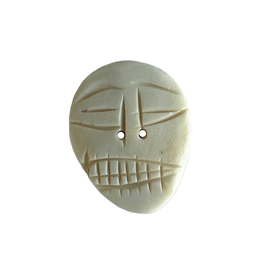 1 1/4" Abstracted Skull 2-Hole Bone Button (Made in Spain)