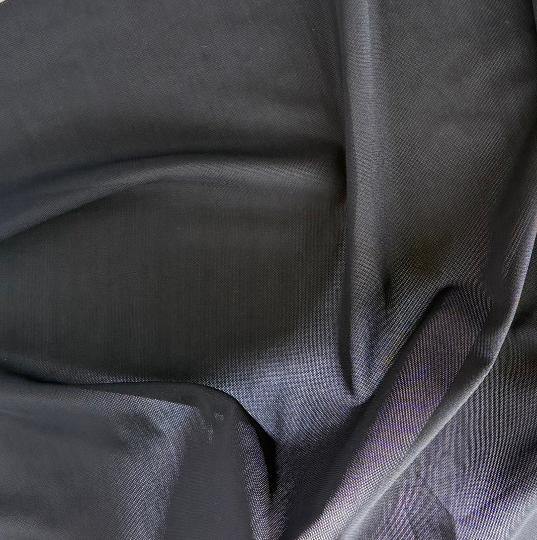 Sheer Coal Black Stretch Nylon Mesh