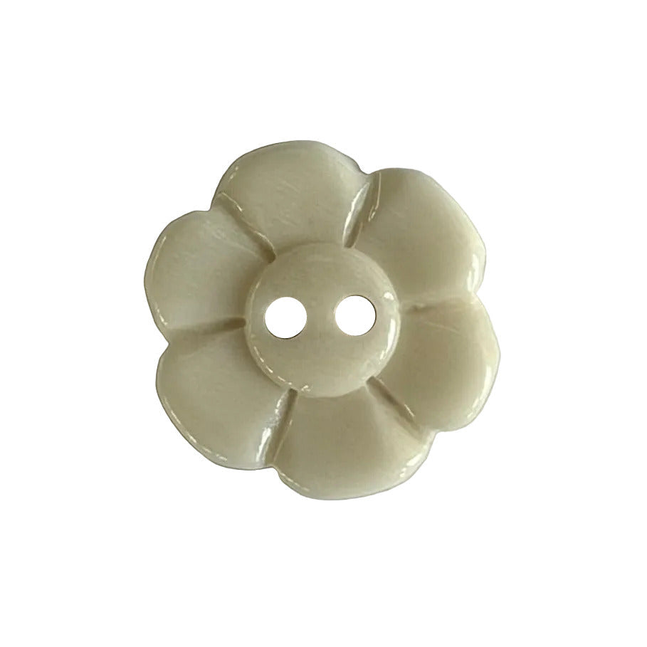 13/16" Ivory Flower 2-Hole Bone Button (Made in Spain)