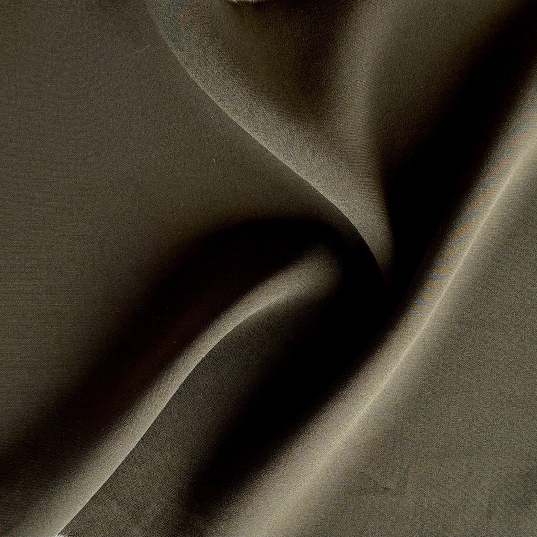 Deep Olive 4-Ply Matte Silk Crepe (Made in Korea)