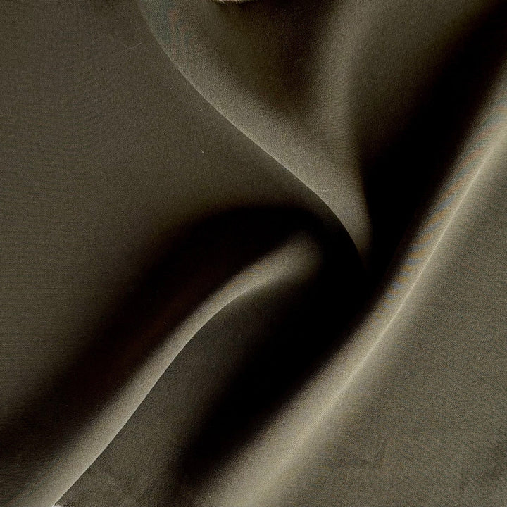 Deep Olive 4-Ply Matte Silk Crepe (Made in Korea)