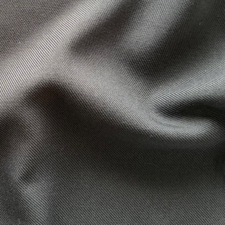 Mid-Weight Water-Resistant Steel Grey Silk Blend Gabardine (Made in Switzerland)