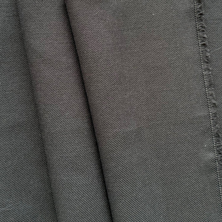 Mid-Weight Water-Resistant Steel Grey Silk Blend Gabardine (Made in Switzerland)