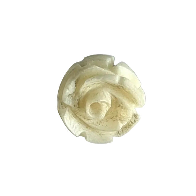 7/16" Off-White Etched Rosette Bone Button (Made in Spain)