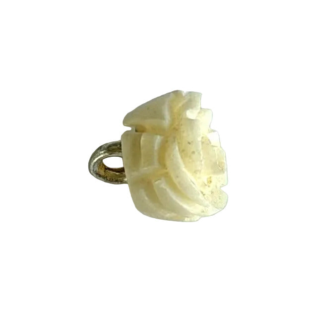 7/16" Off-White Etched Rosette Bone Button (Made in Spain)