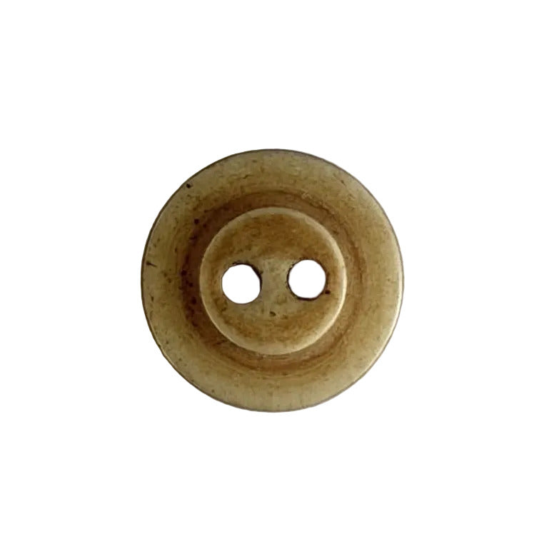 7/16" Raised Center Caramel 2-Hole Bone Button (Made in Spain)