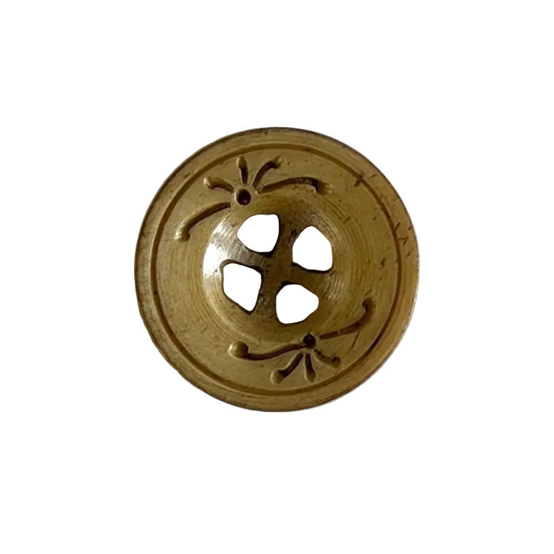 5/8" Delicately Etched 4-Hole Bone Button (Made in Spain)
