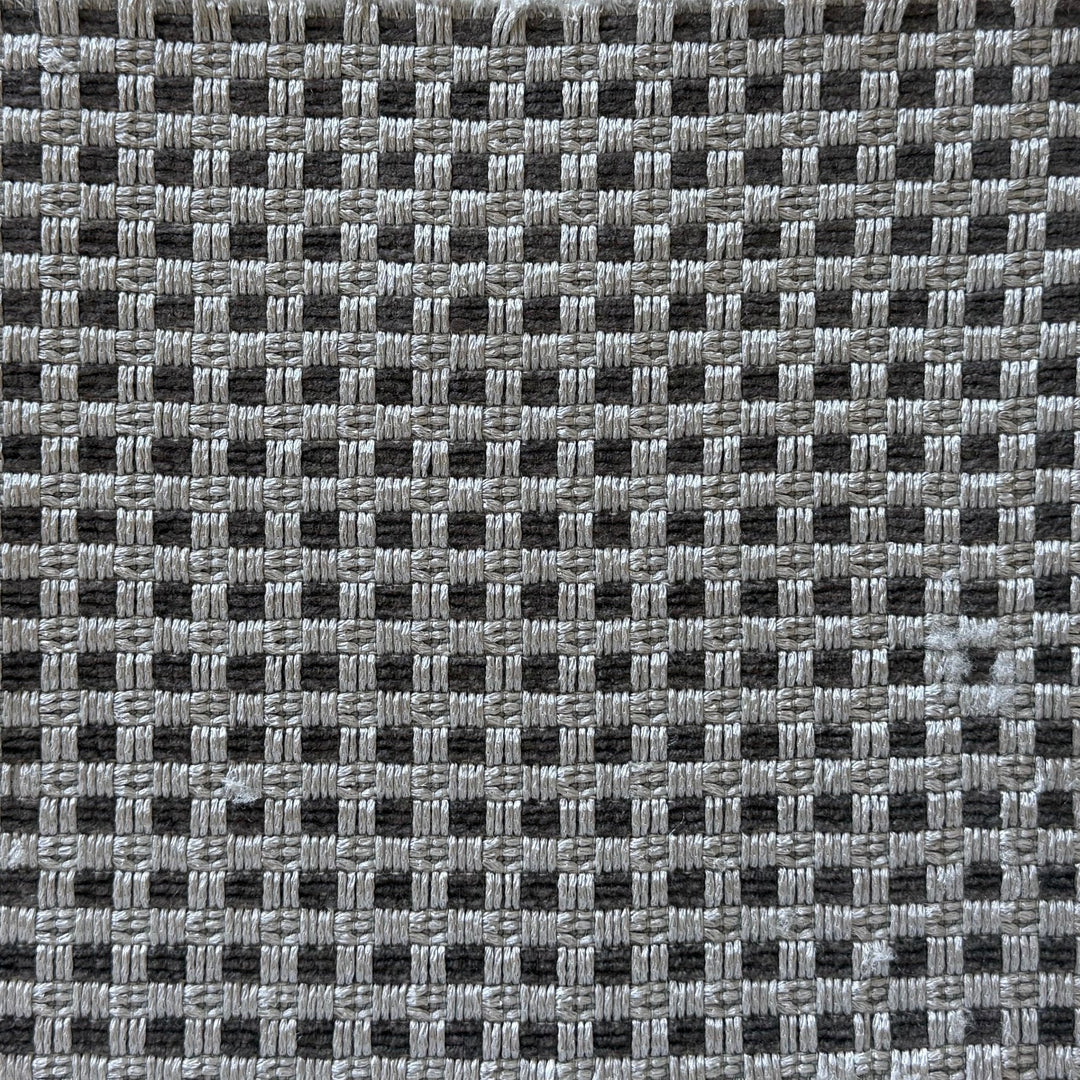 Mid-Weight Platinum & Slete Gray Interwoven Checks Cotton Blend (Made in India)