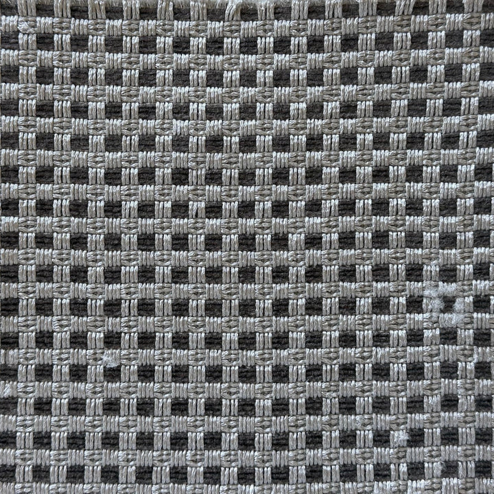 Mid-Weight Platinum & Slete Gray Interwoven Checks Cotton Blend (Made in India)