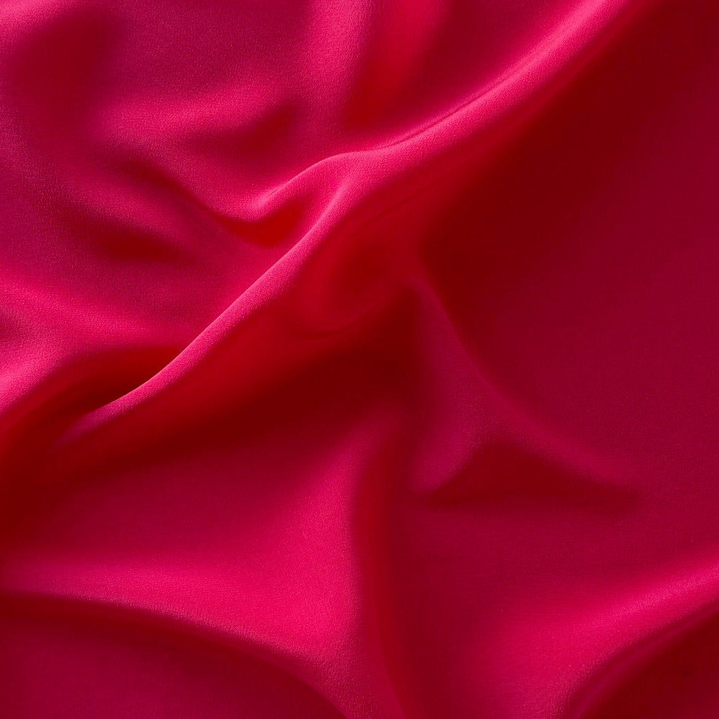 Lighter-Weight Coral Fire Silk Crepe de Chine (Made in Italy)
