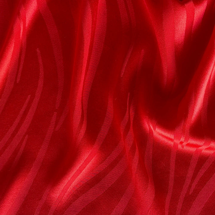 Fire Engine Red Tiger Stripes Silk Jacquard (Made in France)