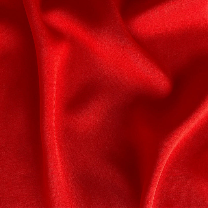 High-End Double-Faced Vermillion Silk Crepe (Made in Italy)