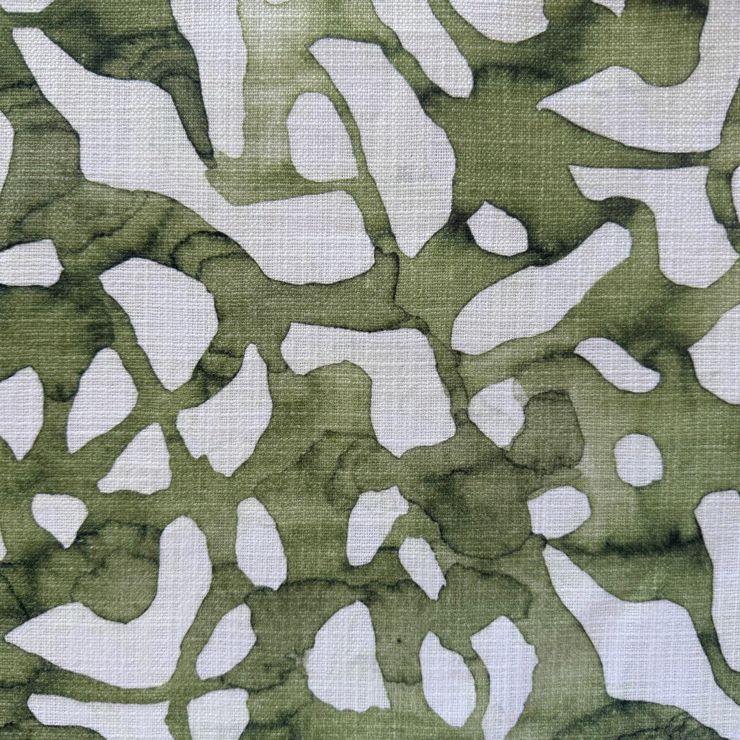 Mossy Green Abstraction Textured Cotton (Made in India)