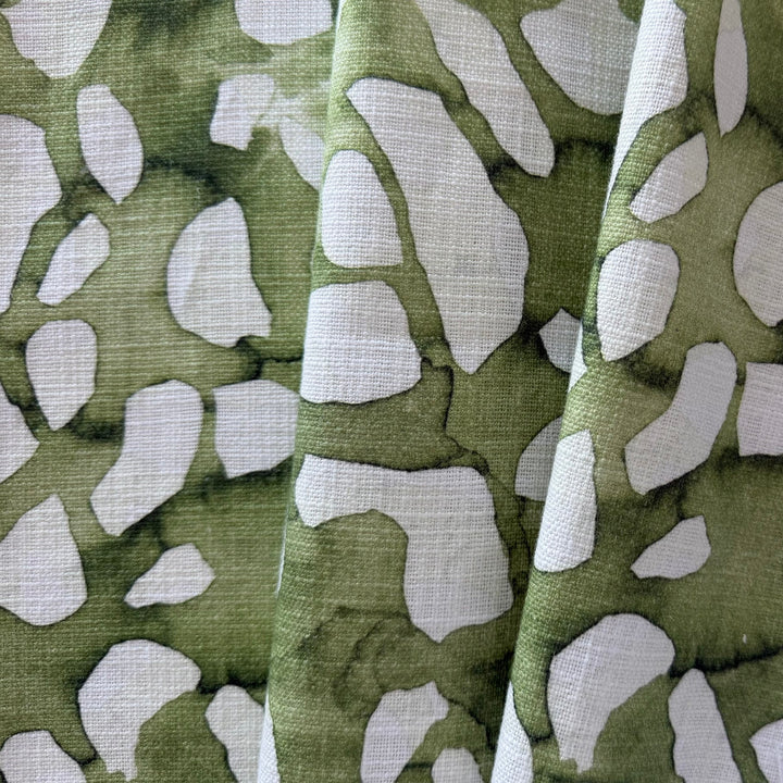 Mossy Green Abstraction Textured Cotton (Made in India)
