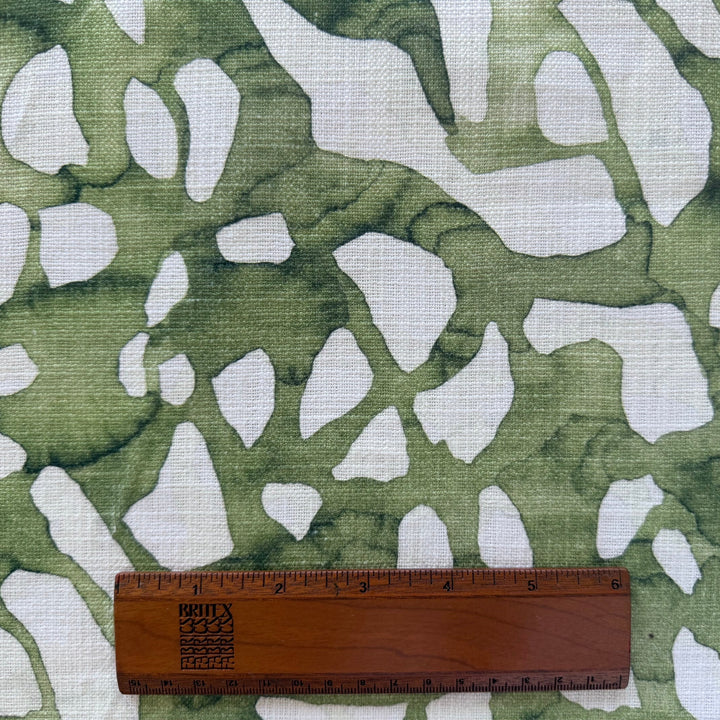 Mossy Green Abstraction Textured Cotton (Made in India)